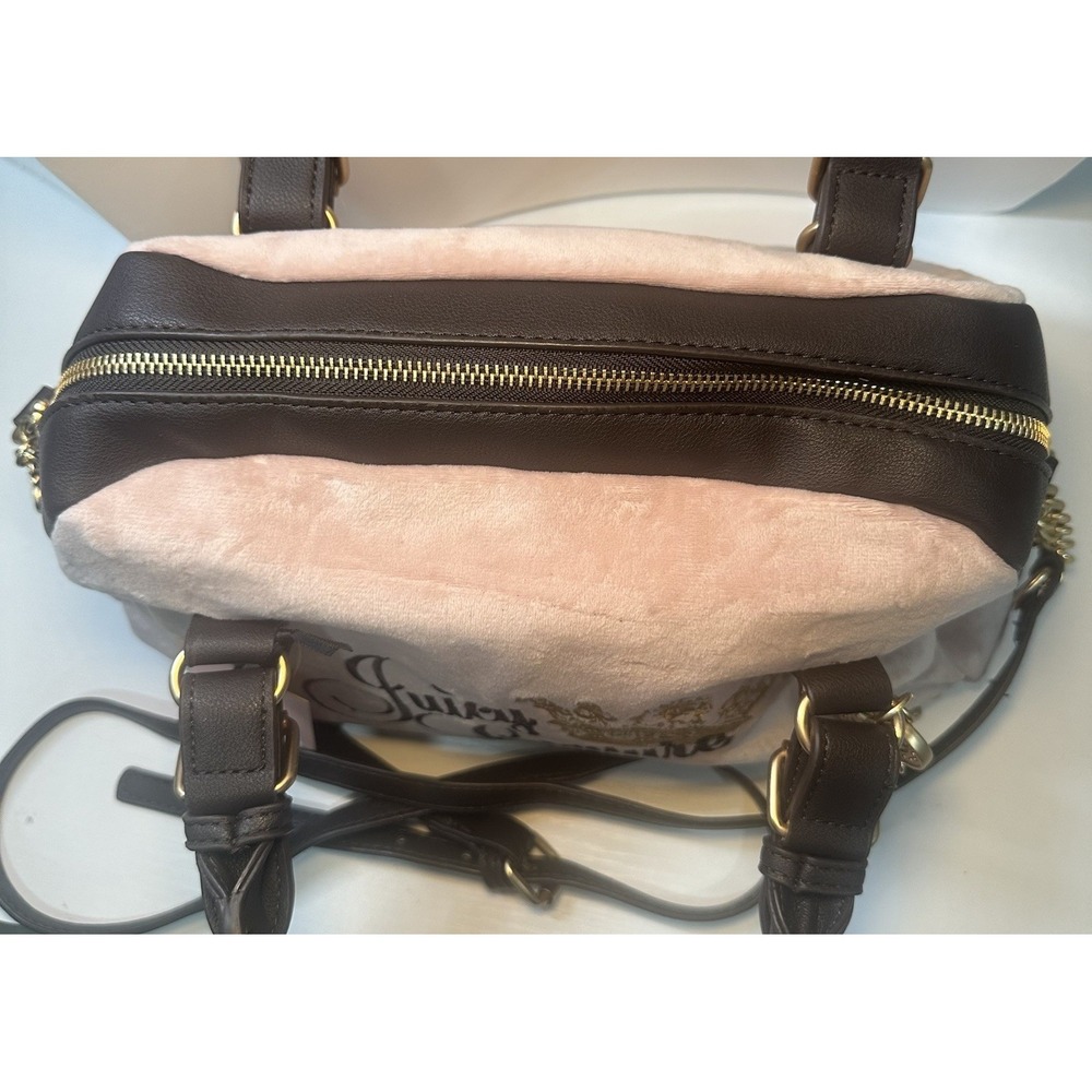 Juicy Couture Satchel Bag The Key To Juicy Blush Chocolate Velour NWT - Picture 7 of 16